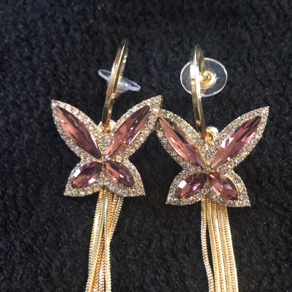 🦋🦋🦋🦋Butterfly Gold Plated earrings 🦋🦋🦋🦋🦋🦋 - Picture 2 of 4